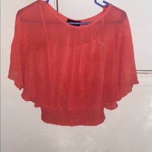 Sheer coral top 🥰